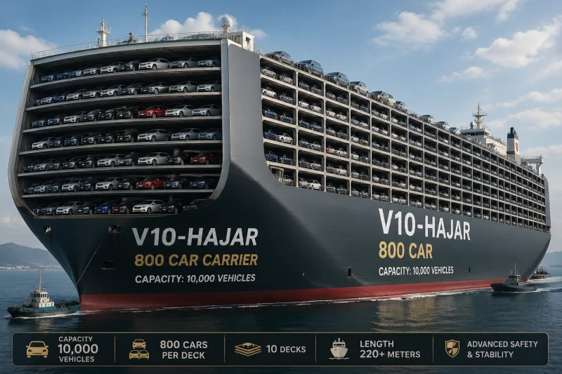 तयार भयो एकैपटक १० हजार ८०० कार बोक्ने जहाज