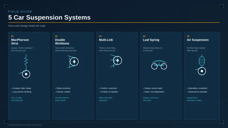 Understanding the 5 Main Types of Car Suspension Systems